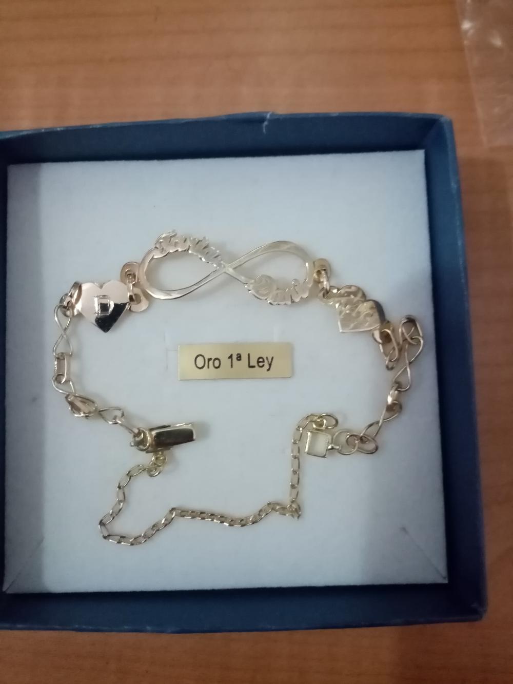 Pulsera plata con un baño de oro de 3 micras, hech