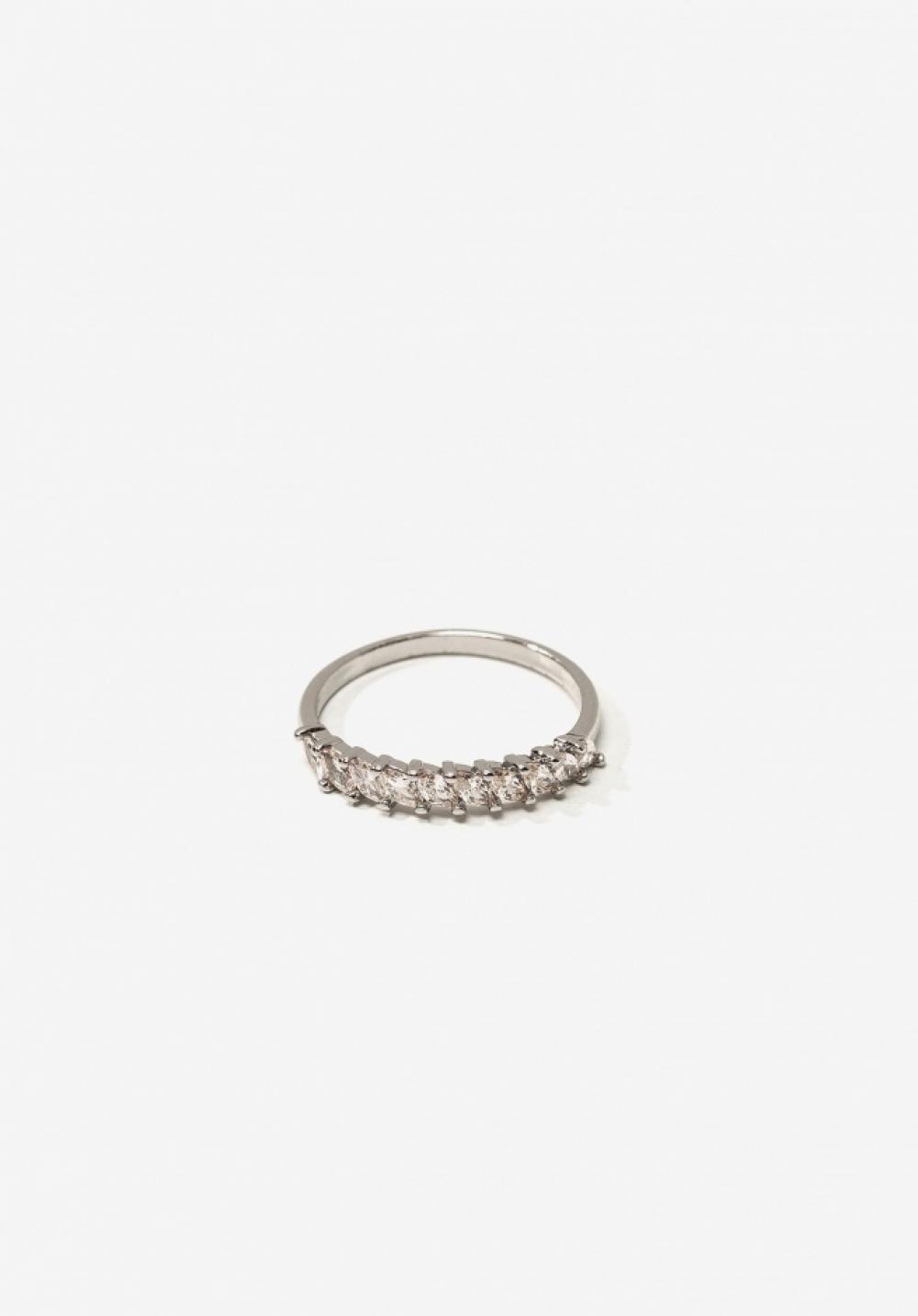 Anell ajustable, silver plated amb circonites.