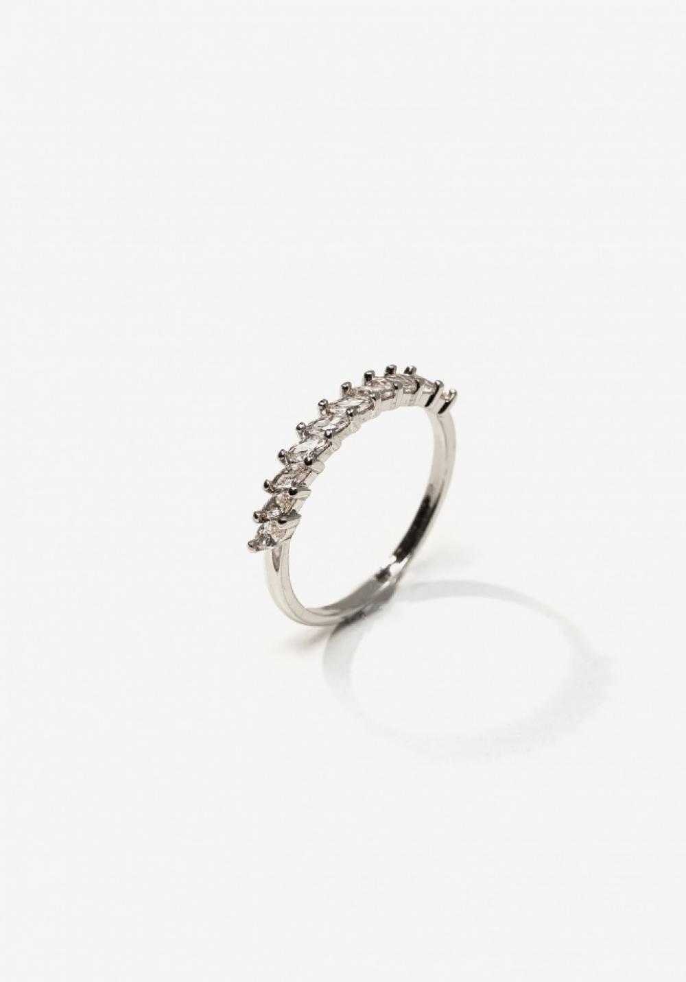 Anell ajustable, silver plated amb circonites.