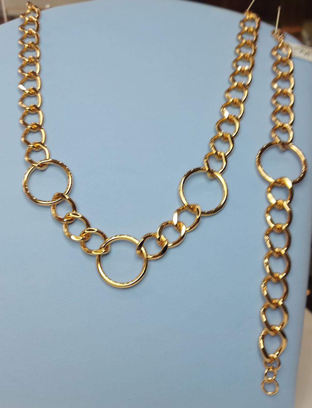 Joc de collar i polsera xapats d'or antial-lèrgi
