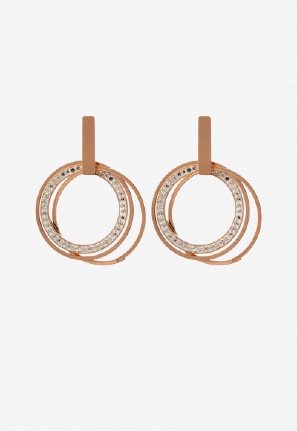 Arrecades aros amb or rosé i circonites.