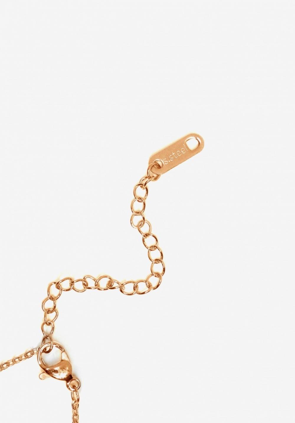 collar acero, triple, color or rosé,circonites